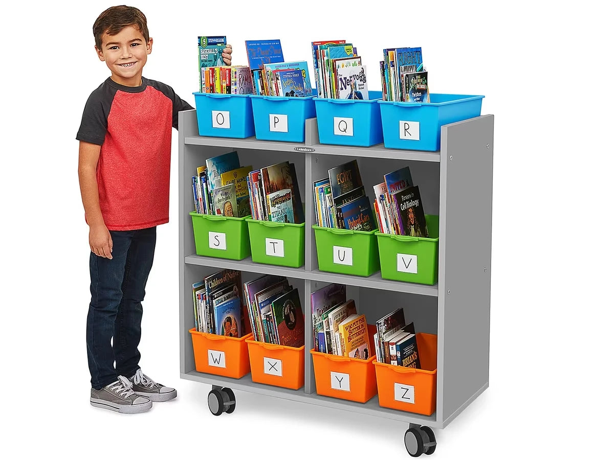 Flex-Space Mobile Book Bin Storage Center - Gray - US 4332