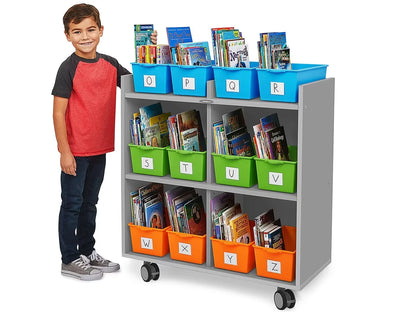 Flex-Space Mobile Book Bin Storage Center - Gray - US 4332