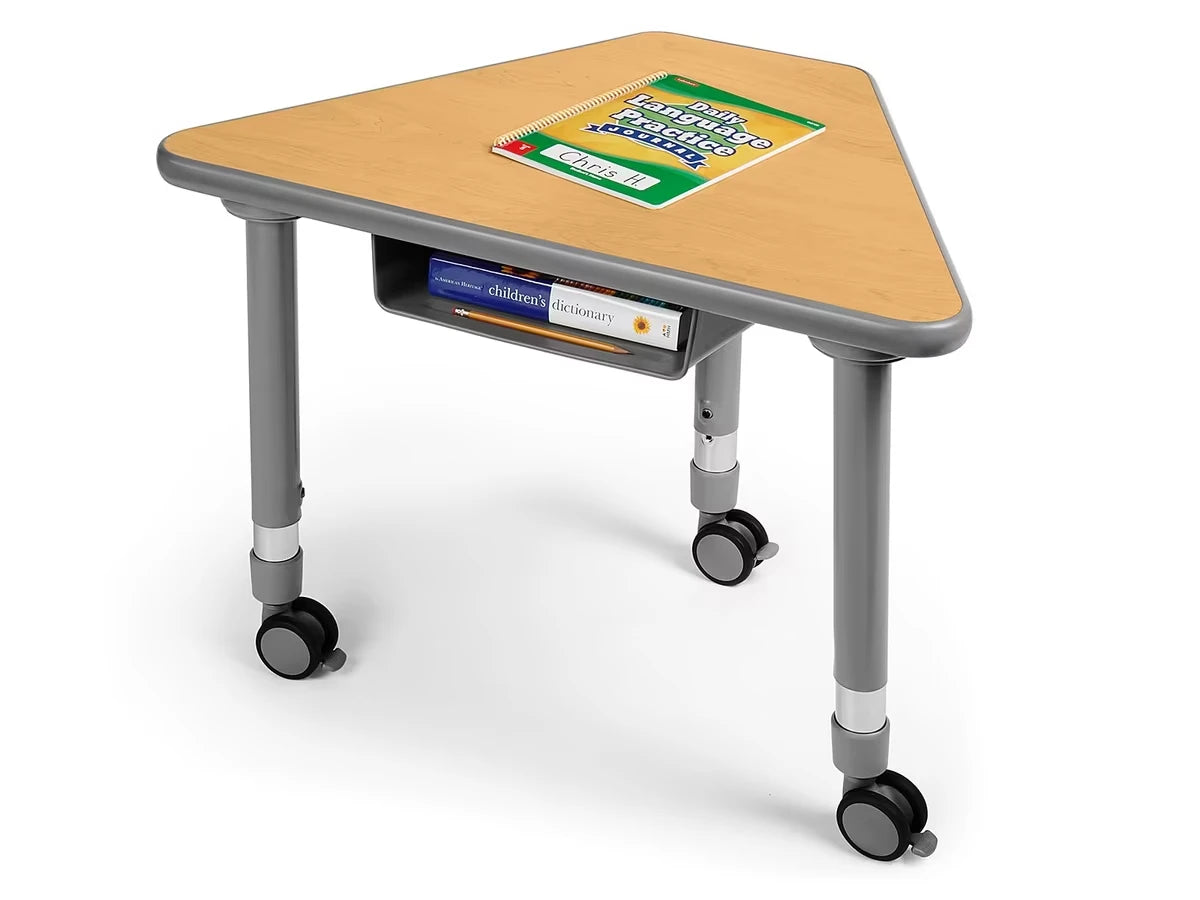 Flex-Space Mobile Wedge Student Desk with Book Box - Maple - US 4326