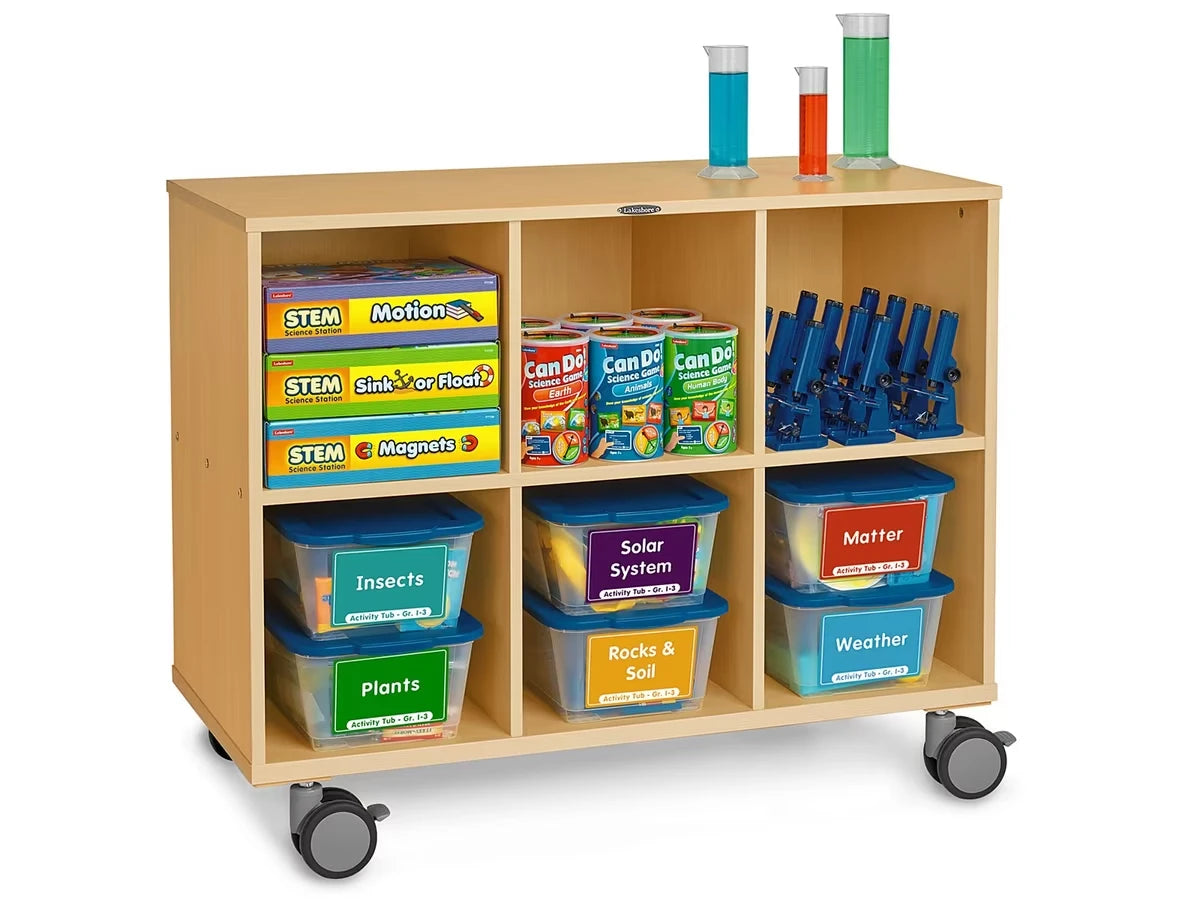Flex-Space Mobile 6-Cubby Storage Unit - Maple - US 1170