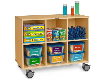 Flex-Space Mobile 6-Cubby Storage Unit - Maple - US 1170