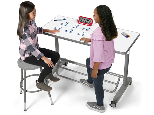 Flex-Space Write & Wipe Mobile Standing Desk for Two - US 2032