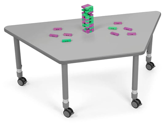 Flex-Space Mobile Trapezoid Table - Gray - US 8402