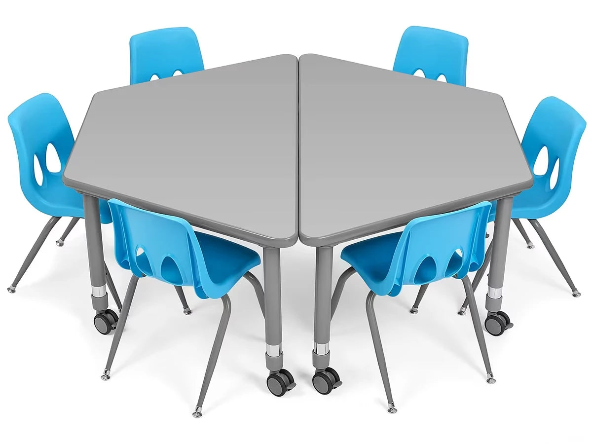 Flex-Space Mobile Trapezoid Table - Gray - US 8402