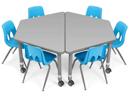 Flex-Space Mobile Trapezoid Table - Gray - US 8402