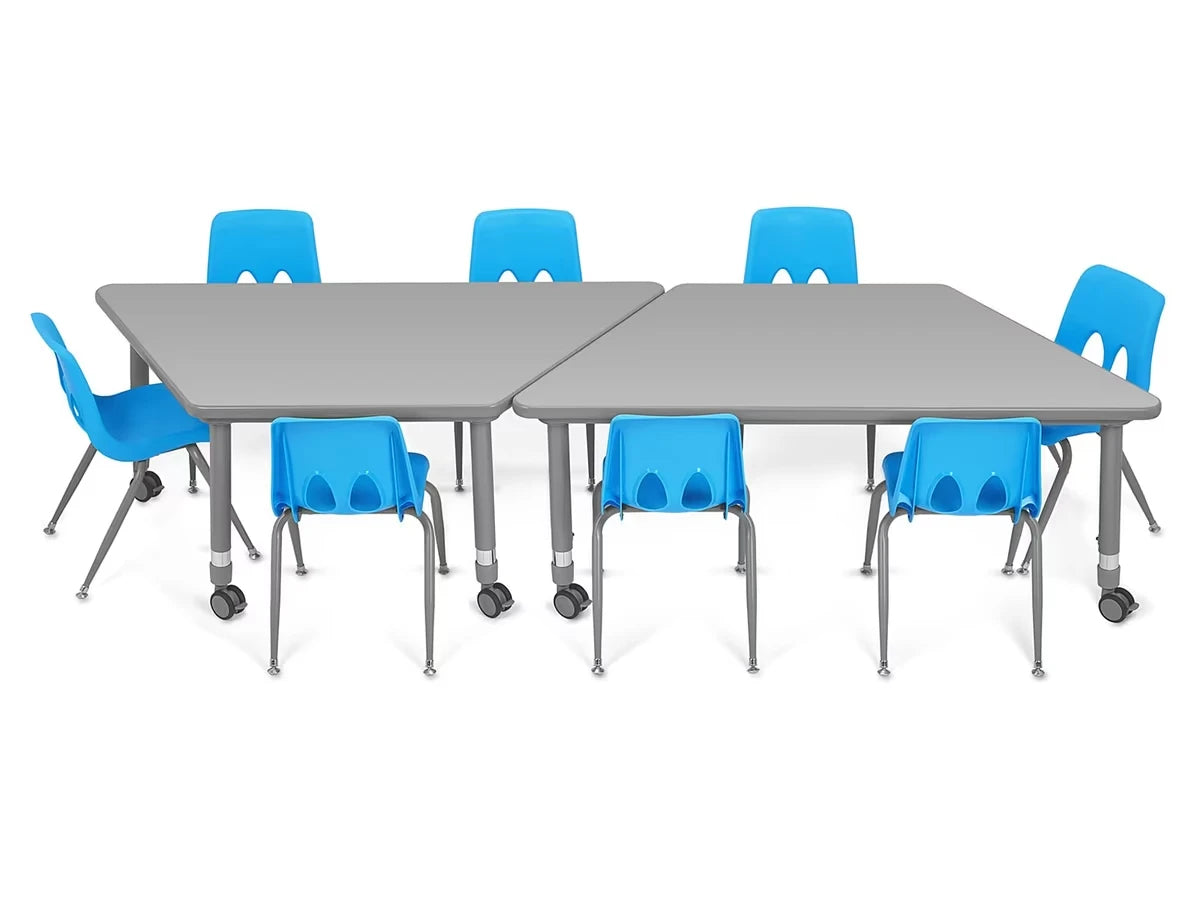 Flex-Space Mobile Trapezoid Table - Gray - US 8402