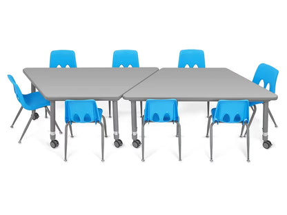 Flex-Space Mobile Trapezoid Table - Gray - US 8402