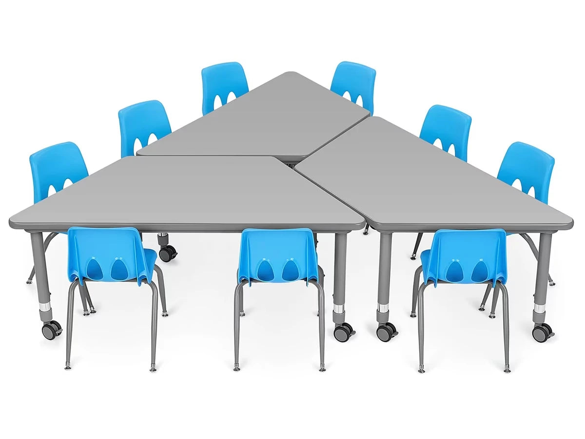 Flex-Space Mobile Trapezoid Table - Gray - US 8402