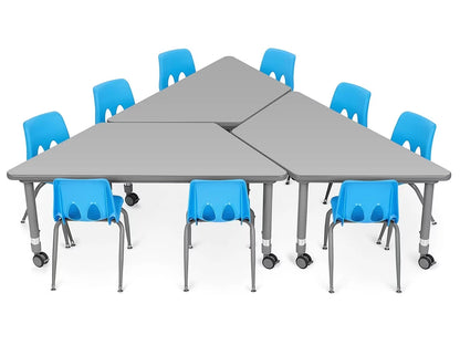 Flex-Space Mobile Trapezoid Table - Gray - US 8402