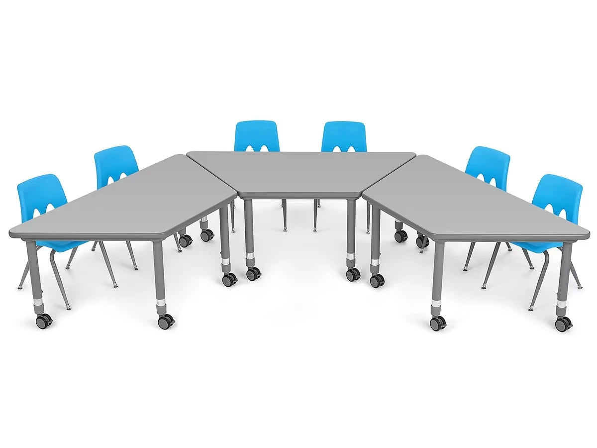 Flex-Space Mobile Trapezoid Table - Gray - US 8402