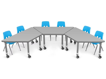 Flex-Space Mobile Trapezoid Table - Gray - US 8402
