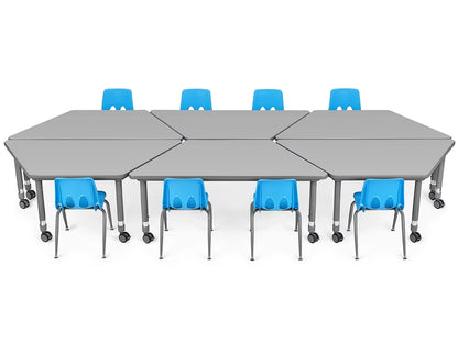 Flex-Space Mobile Trapezoid Table - Gray - US 8402