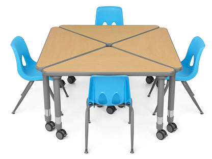 Flex-Space Mobile Triangular Student Desk - Maple - US 5422