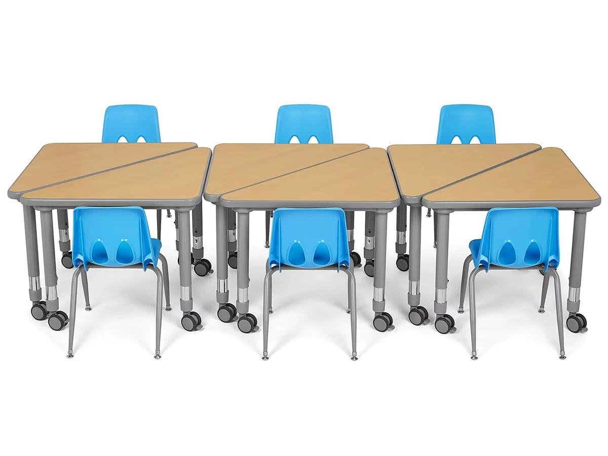 Flex-Space Mobile Triangular Student Desk - Maple - US 5422