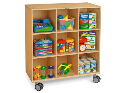 Flex-Space Mobile 9-Cubby Storage Unit - Maple - US 3896