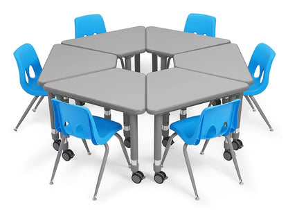 Flex-Space Mobile Wedge Student Desk - Gray - US 1210