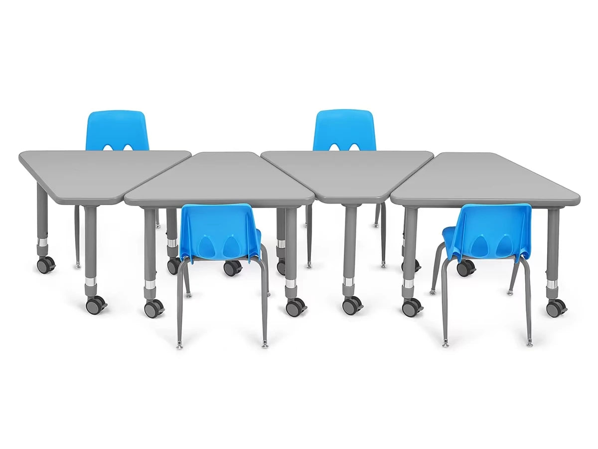 Flex-Space Mobile Wedge Student Desk - Gray - US 1210