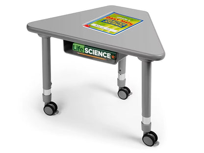 Flex-Space Mobile Wedge Student Desk with Book Box - Gray - US 6757