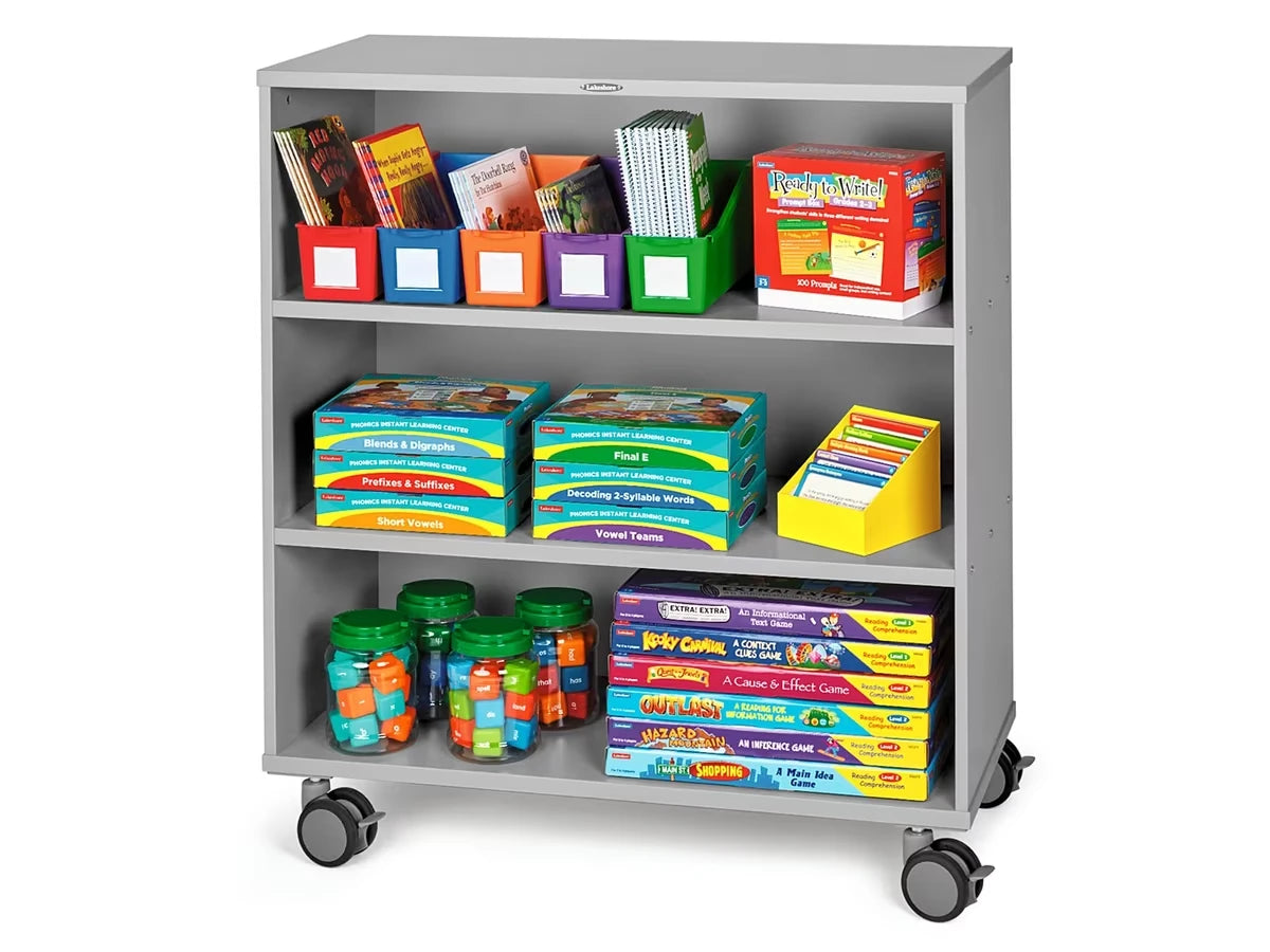 Flex-Space Mobile 3-Shelf All-Purpose Storage Unit - Gray - US 7678