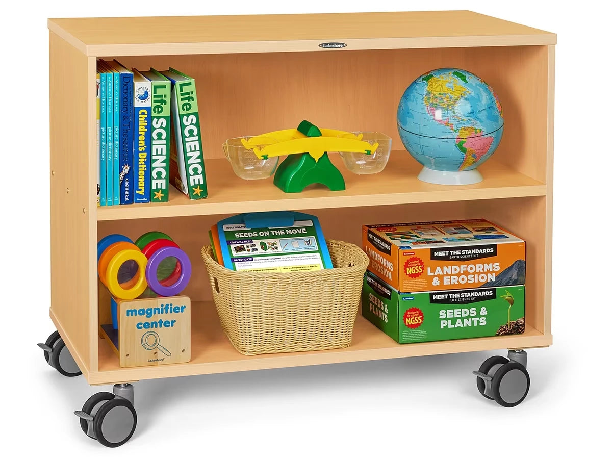 Flex-Space Mobile 2-Shelf All-Purpose Storage Unit - Maple - US 9397