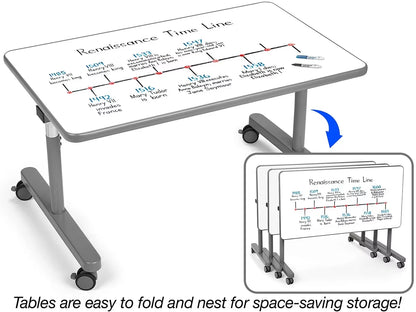 Flex-Space Mobile Flip & Nest Write &  Wipe Tables - US 8639
