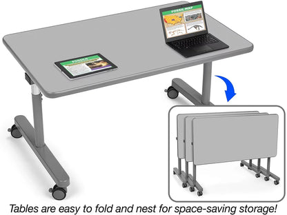 Flex-Space Mobile Flip & Nest Tables - Gray - US 1487