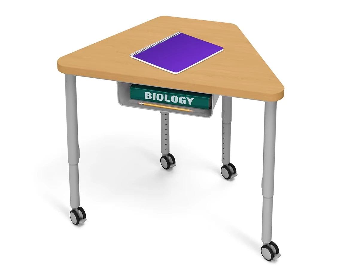 Modern Edge Mobile Trapezoid Student Desk with Book Box - US 1702