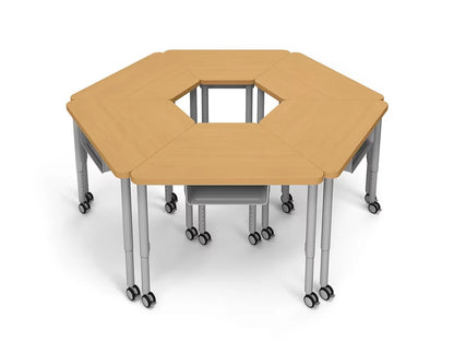 Modern Edge Mobile Trapezoid Student Desk with Book Box - US 1702