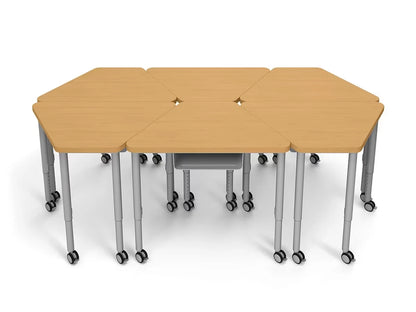Modern Edge Mobile Trapezoid Student Desk with Book Box - US 1702