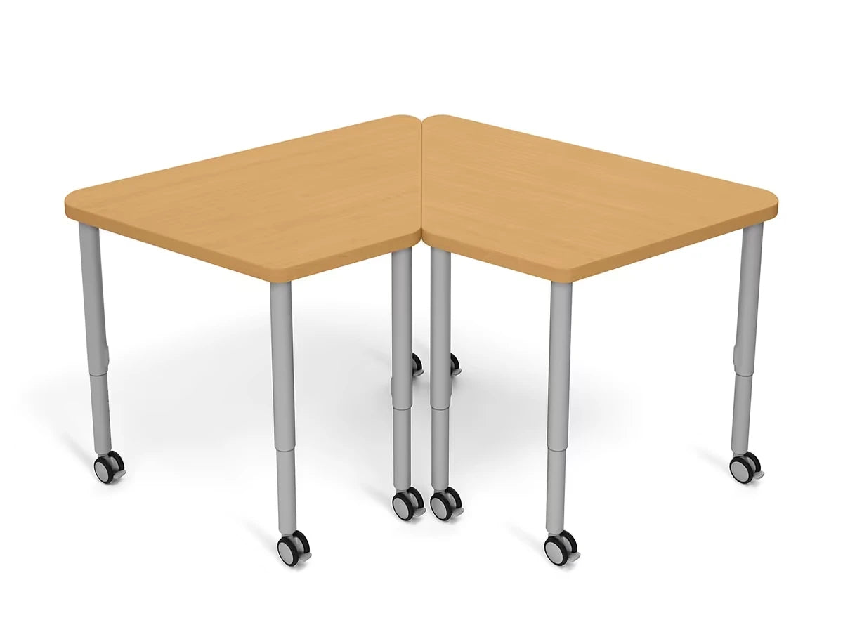 Modern Edge Mobile Trapezoid Student Desk with Book Box - US 1702