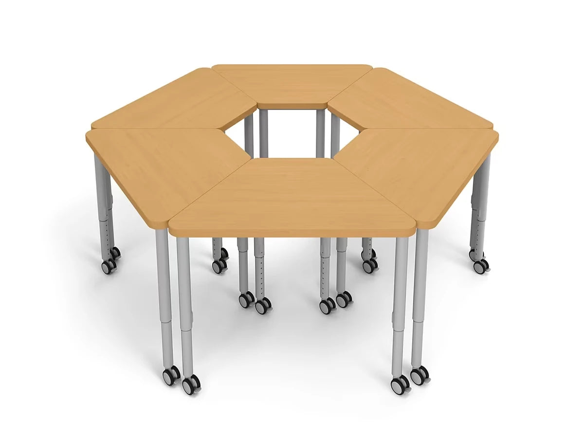 Modern Edge Mobile Trapezoid Student Desk - US 3379