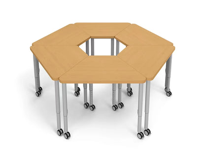 Modern Edge Mobile Trapezoid Student Desk - US 3379