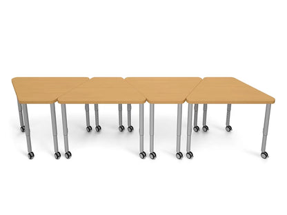 Modern Edge Mobile Trapezoid Student Desk - US 3379