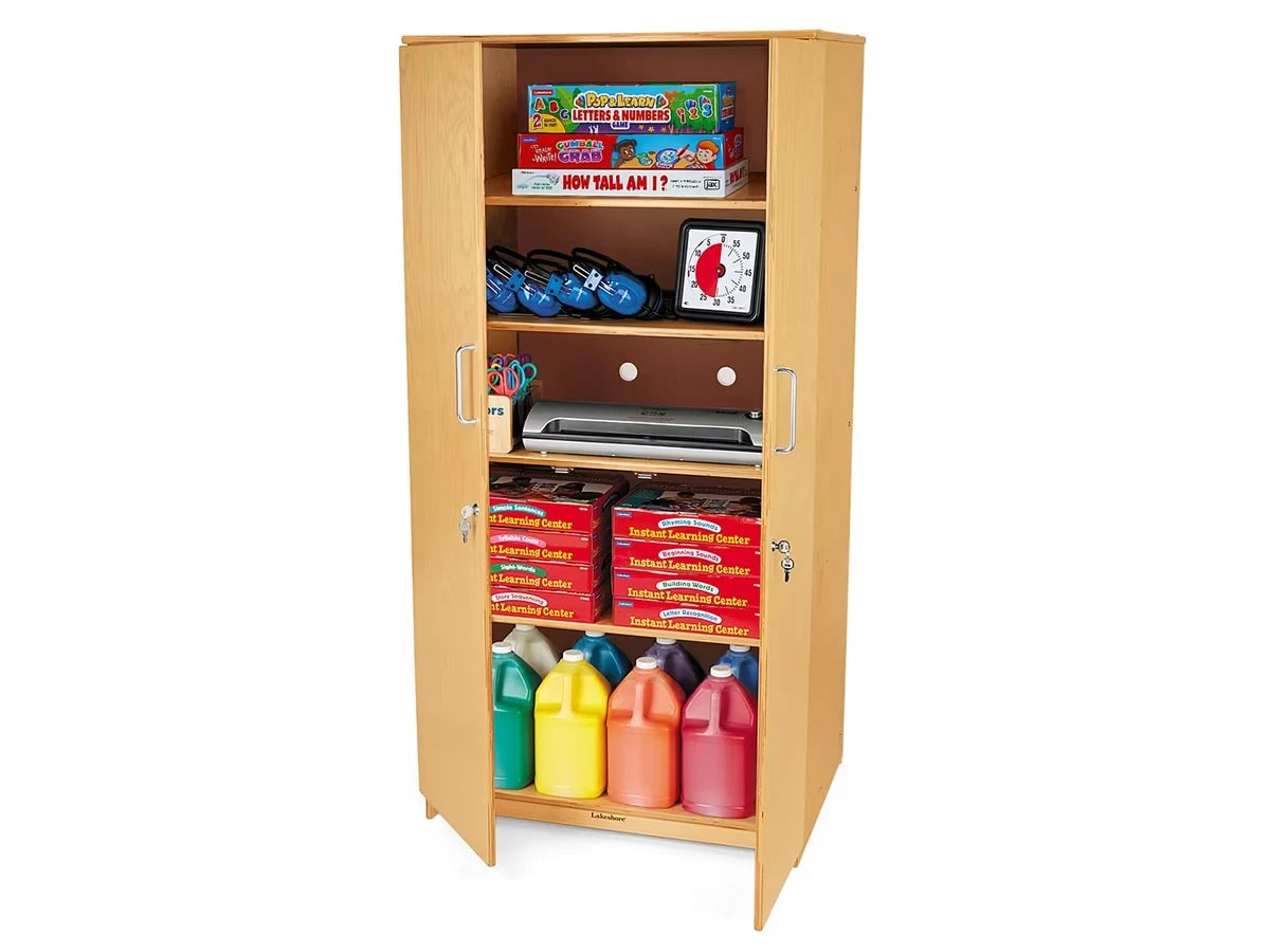 Classic Birch Locking Storage Cabinet - US 3396
