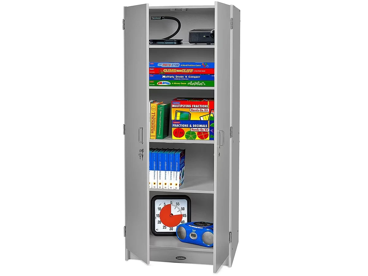 Flex-Space Locking Storage Cabinet - Gray - US 6736