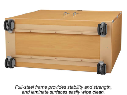 Flex-Space Mobile 3-Shelf Locking Storage Cabinet - Maple - US 1717