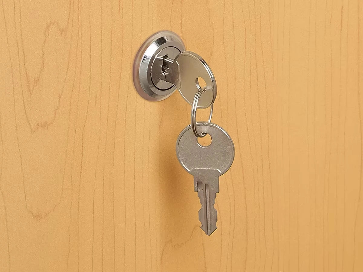 Flex-Space Mobile 4-Shelf Locking Storage Cabinet - Maple - US 7401