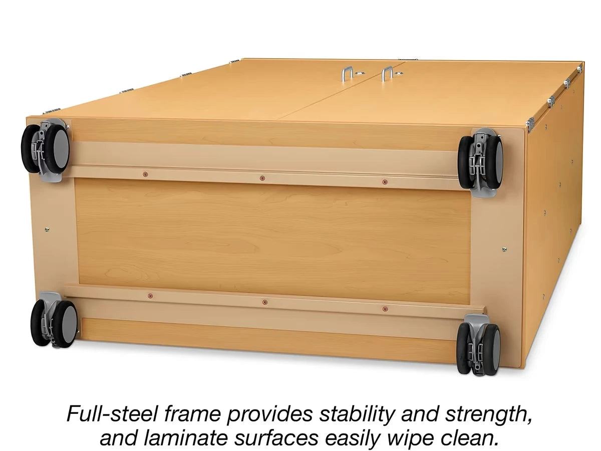 Flex-Space Mobile 4-Shelf Locking Storage Cabinet - Maple - US 7401