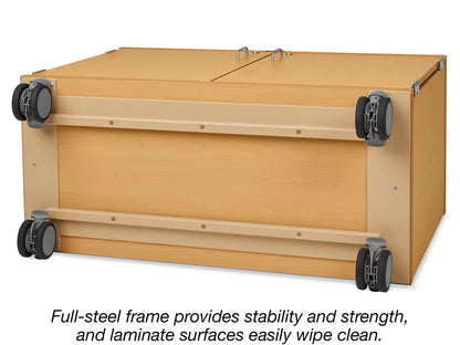 Flex-Space Mobile 2-Shelf Locking Storage Cabinet - Maple - US 6051