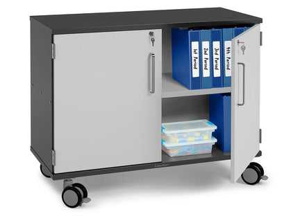 Modern Edge Mobile 2-Shelf Locking Storage Cabinet - US 4443