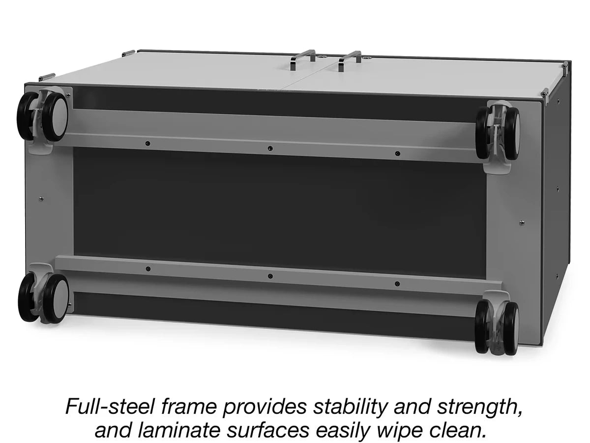 Modern Edge Mobile 2-Shelf Locking Storage Cabinet - US 4443
