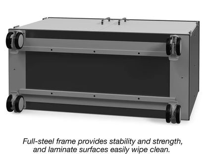 Modern Edge Mobile 2-Shelf Locking Storage Cabinet - US 4443